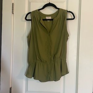 LOFT Green Sleeveless Top